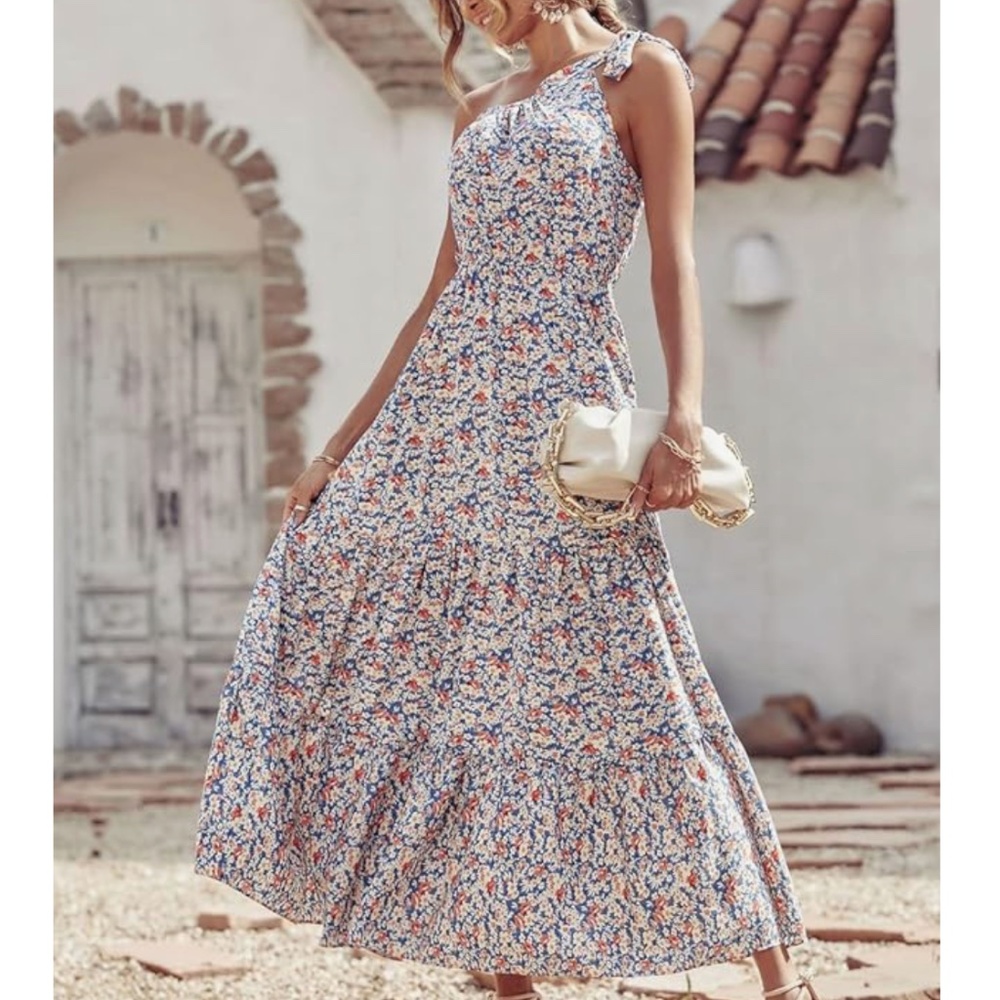 Floral One-Shoulder Dress
